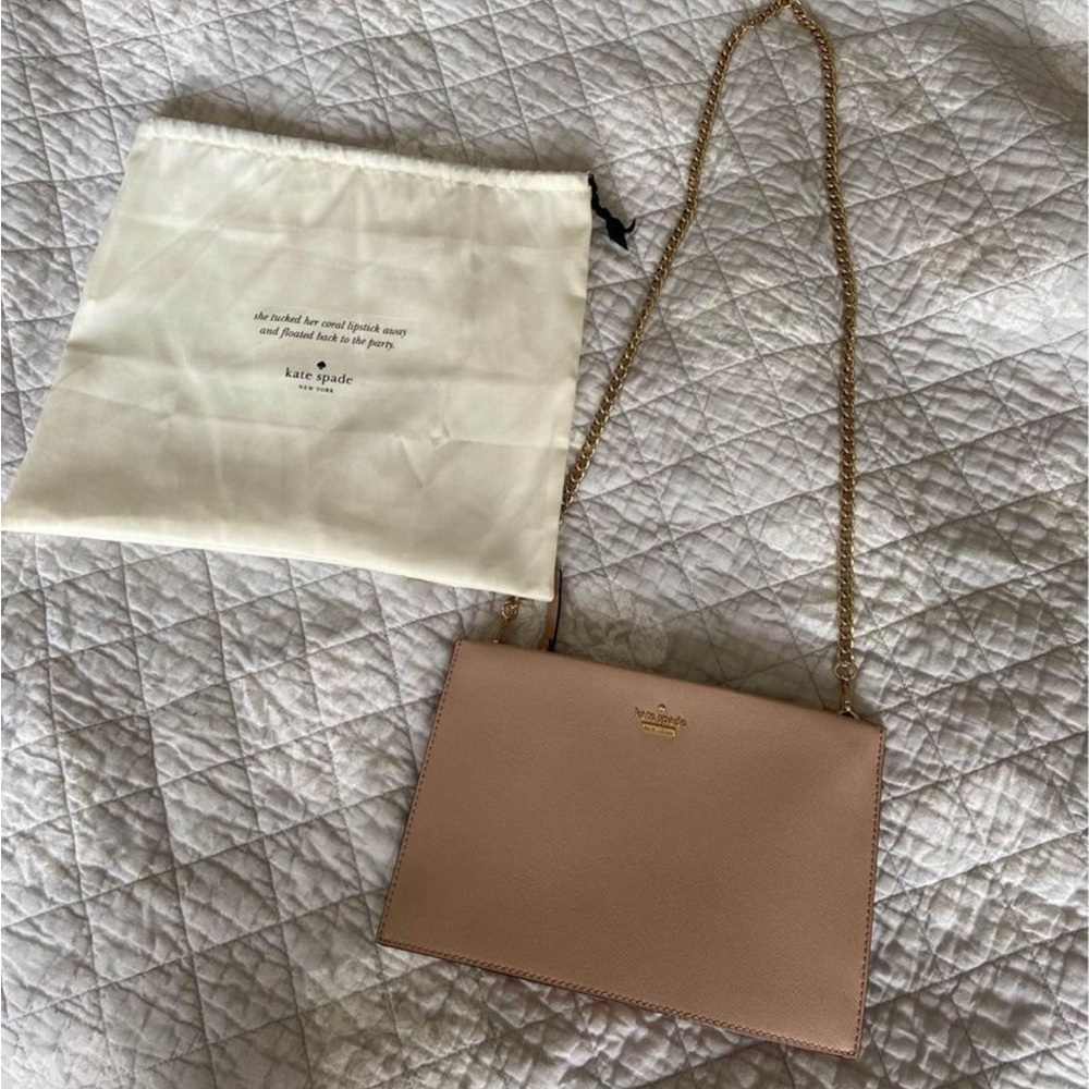 Kate Spade Warm Vellum Cameron Street Lilia Leather Clutch